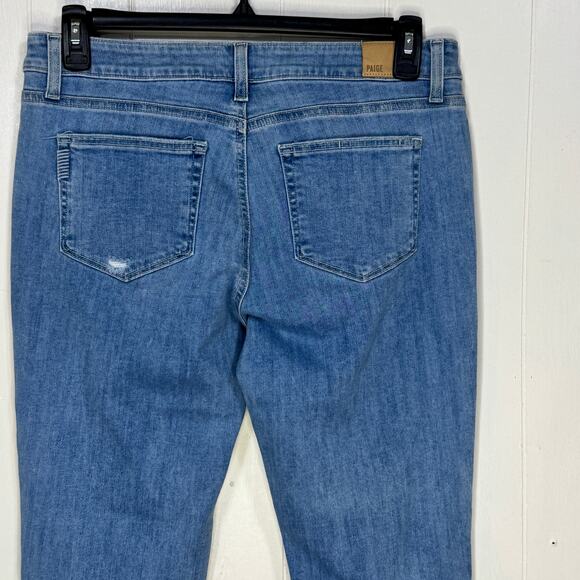 Paige Brigitte Womens Jeans Size 29 Blue Distressed Mid Rise Rocker Grunge Denim - Picture 5 of 14
